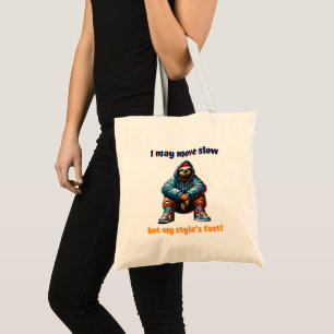 Cool Urban Sloth in Sneakers and Hoodie Tote Bag