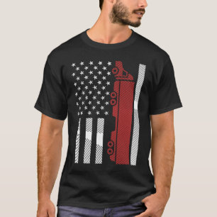 Cool US American Flag Semi Truck Driver 18 Wheeler T-Shirt