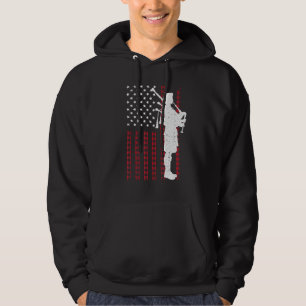 Cool US Flag Bagpiper For Men Women Bagpipe Player Hoodie