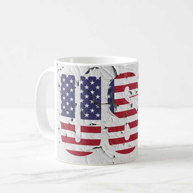 Cool Usa Flag Design Coffee Mug (Front Left)
