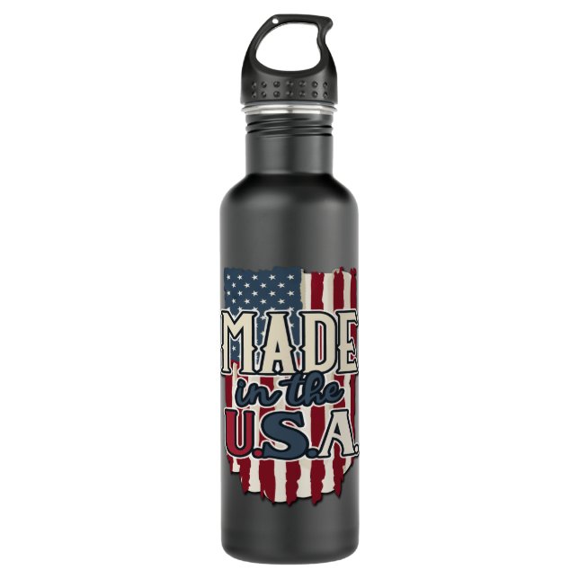 Cool USA Flag Design Made in the USA 710 Ml Water Bottle (Front)