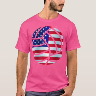 Cool Usa Flag Volleyball For Volleyball Players T-Shirt
