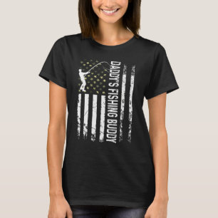 Cool Usa Patriotic Daddy's Fishing Buddy Young Fis T-Shirt