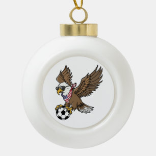 Cool USA Soccer Eagle Sunglasses Vintage Patriotic Ceramic Ball Christmas Ornament