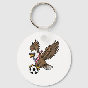 Cool USA Soccer Eagle Sunglasses Vintage Patriotic Keychain