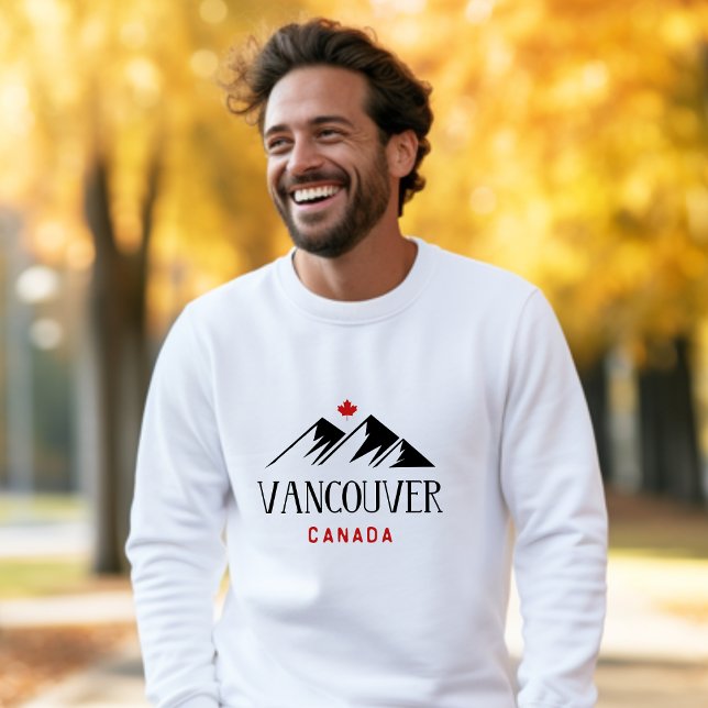 Cool Vancouver Canada Mountains Maple Leaf Sweatshirt (Creator Uploaded)