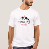 Cool Vancouver Canada Mountains Maple Leaf T-Shirt (Front)