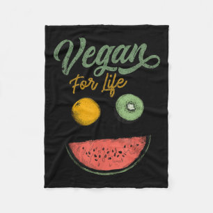 Cool Vegan For Life Veggie Food Plant Diet World V Fleece Blanket