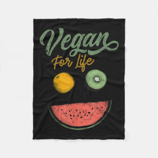 Cool Vegan For Life Veggie Food Plant Diet World V Fleece Blanket