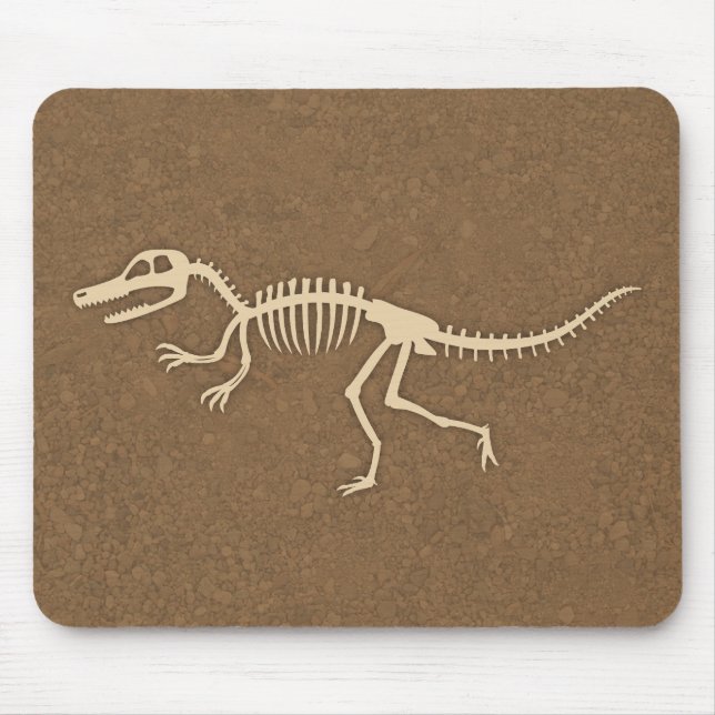 Cool Velociraptor Dinosaur Bones and Skeleton Mouse Pad (Front)