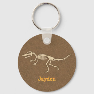Cool Velociraptor Dinosaur Bones For Boys Keychain