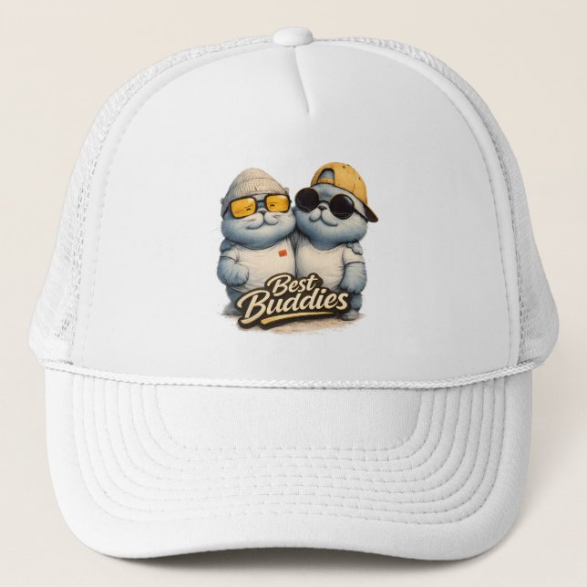 🧢😎 Cool Vibes for You & Your Crew 🐾🧡 Trucker Hat (Front)