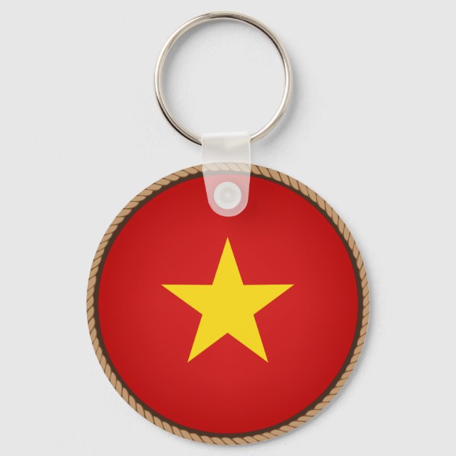 Cool Vietnam Flag Seal Keychain (Front)