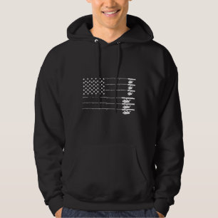 Cool Vintage American Flag Fishing Poles Hoodie