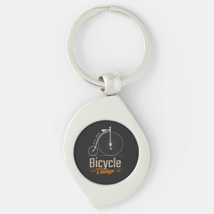 Cool vintage bicycle retro classic bike black keychain
