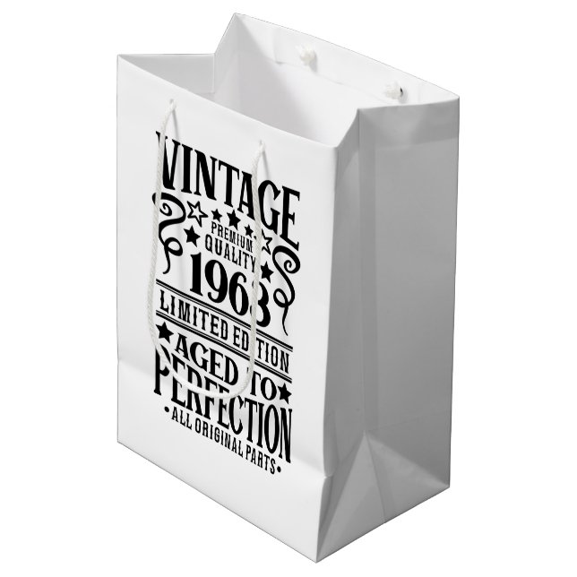 Cool Vintage Birth year 1963   Medium Gift Bag (Front Angled)