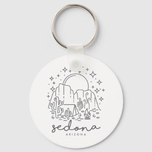Cool Vintage Cactus Sedona Arizona Camping Souveni Keychain