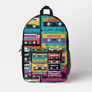 Cool Vintage Cassette Tape Custom Name  Printed Backpack
