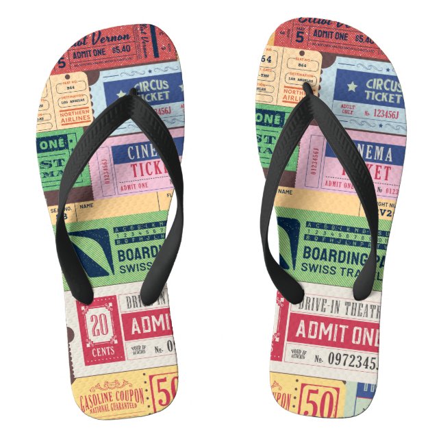 Cool vintage Cenima tickets  Flip Flops (Footbed)