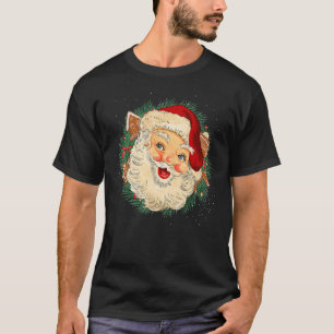 Cool Vintage Christmas Santa Claus Face Xmas Gitts T-Shirt