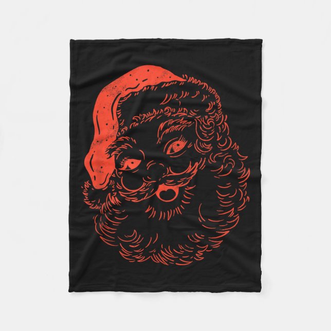 Cool Vintage Christmas Santa Claus  Fleece Blanket (Front)