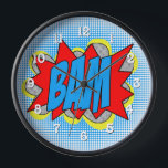 Cool Vintage Comic Book Pop Art Style BAM! Wall Clock<br><div class="desc">Add a burst of retro flair to your space with this Cool Vintage Comic Book Pop Art Style BAM! wall clock. Featuring a vibrant, comic-inspired design, this clock is perfect for trendsetters and art lovers alike. Its bold colours and whimsical motif make it a standout piece for any room. Ideal...</div>