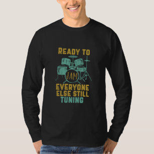 Cool Vintage Drummer Drum Player Ready To Jam T-Shirt