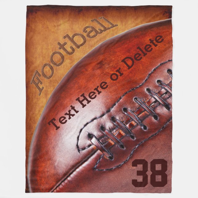 Cool Vintage Football Throw Blanket PERSONALIZED (Front)