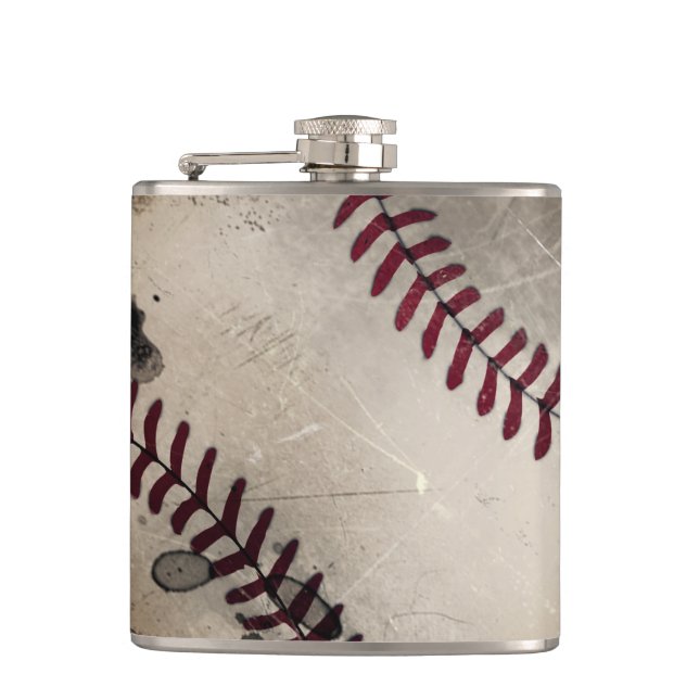 Cool Vintage Grunge Baseball Flask (Front)
