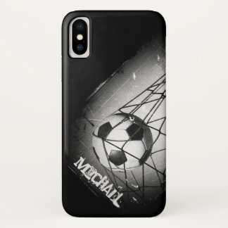 Cool Vintage Grunge Football in Goal Personalized Case-Mate iPhone Case