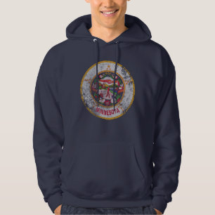 Cool Vintage Grunge State Flag of Minnesota Hoodie