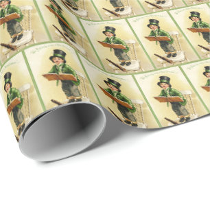 Cool Vintage Ireland tiled pattern Saint Patrick's Wrapping Paper