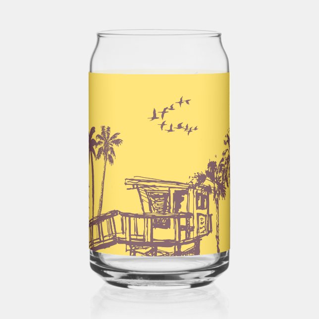 Cool Vintage Jaune Tropical Beach Croquis (Gauche)