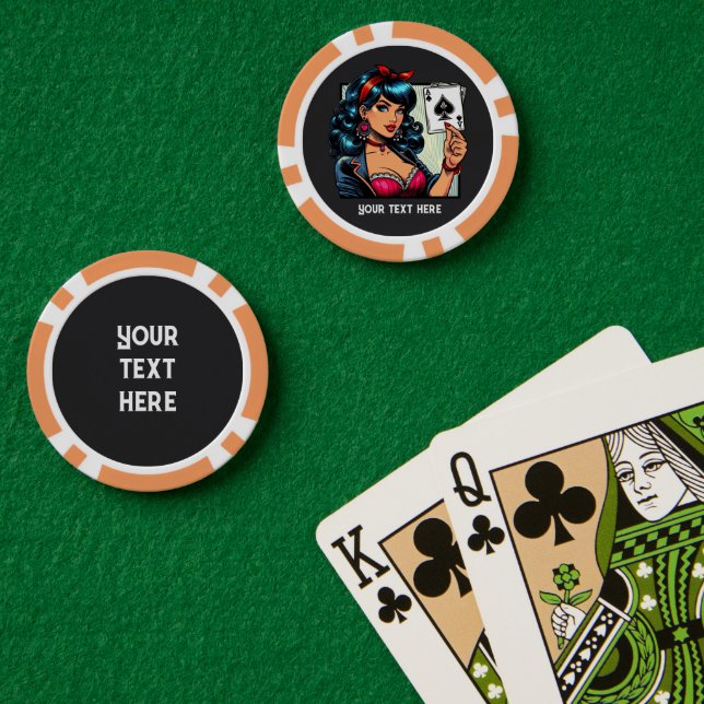 Cool vintage lady Casino  Poker Chips (Poker Table (Double))