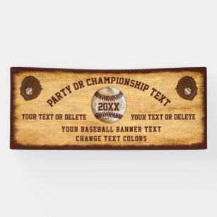 Cool Vintage look Baseball Banner Your Text Colors