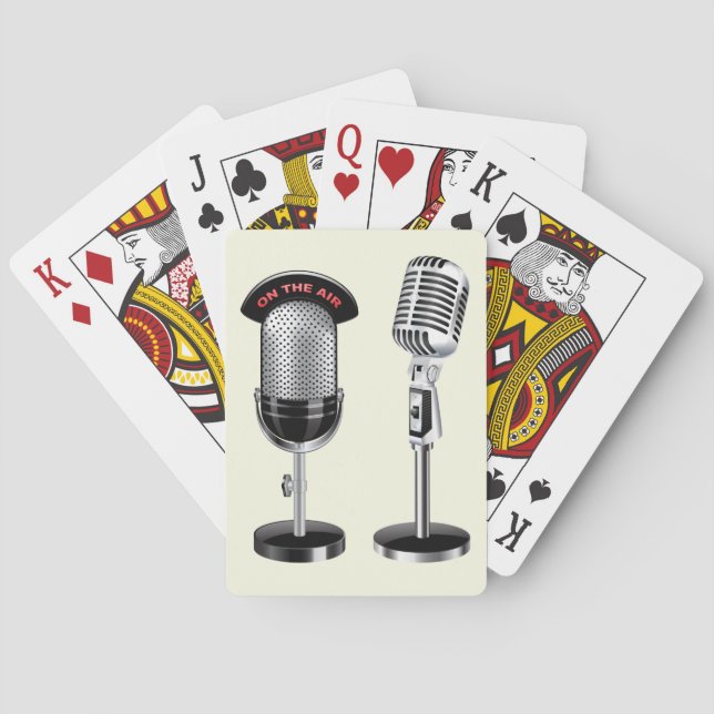 Cool Vintage Microphones Playing Cards (Back)