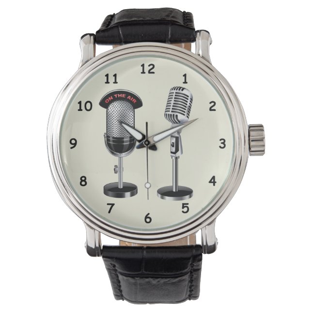 Cool Vintage Microphones Watch (Front)