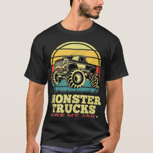 Cool Vintage Monster Truck Are My Jam Retro Sunset T-Shirt