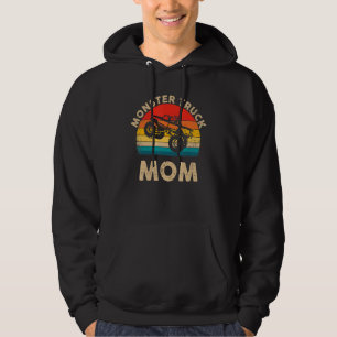 Cool Vintage Monster Truck Mom Retro Sunset Hoodie