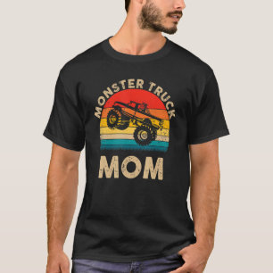 Cool Vintage Monster Truck Mom Retro Sunset T-Shirt