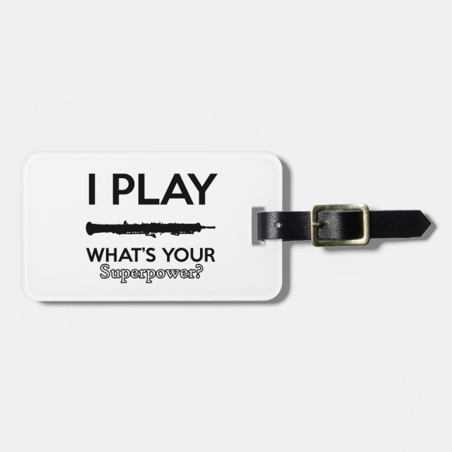cool vintage oboe designs luggage tag (Front Horizontal)