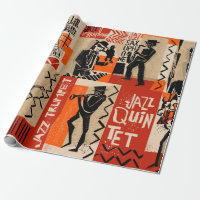cool vintage of jazz band poster with trumpet play
