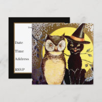 cool vintage owl cat