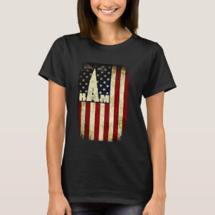Cool Vintage Patriotic USA Flag Ham Radio Amateur T-Shirt