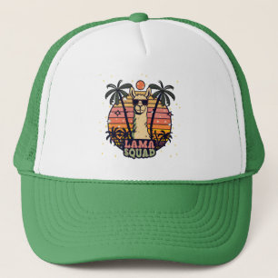 Cool Vintage Retro Llama Squad Trucker Hat