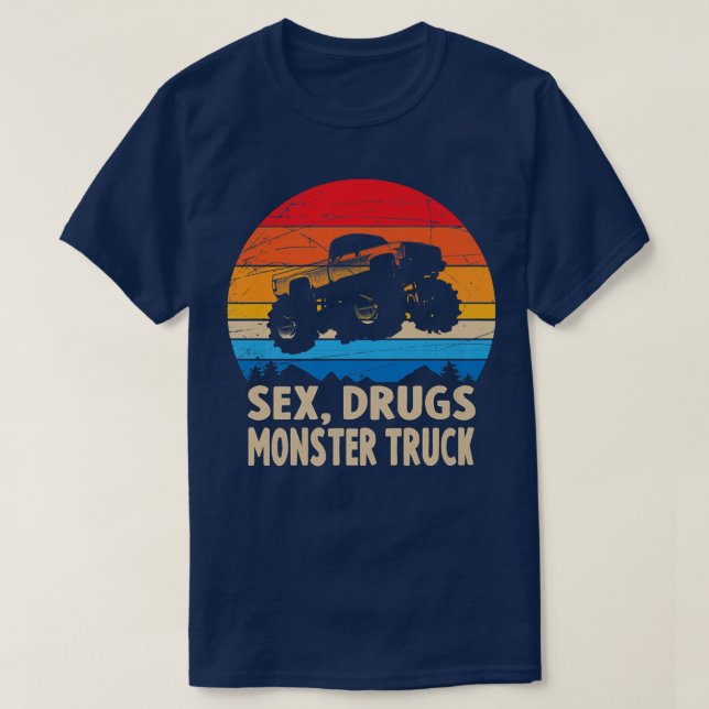 Cool Vintage Retro Monster Truck  T-Shirt (Design Front)