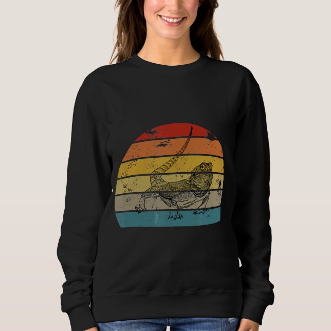 Cool Vintage Retro Sunset Bearded Dragon Sweatshirt (Front)