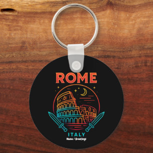 Cool Vintage Roma Italia Colosseum Souvenirs Gift Keychain