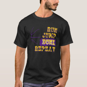 cool vintage run jump dunk repeat street basketbal T-Shirt