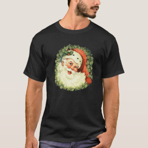 Cool Vintage Santa Claus Face Christmas Men Women  T-Shirt